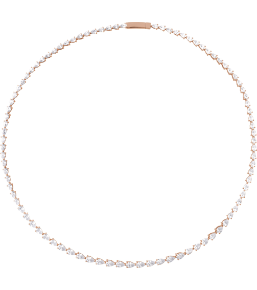 689326 Necklace Set 14K Rose Pear Lab-Grown Diamond 4.7 X 3.1Mm 10 Ctw Lab-Grown Diamond Si, G-H 16 In Polished 10 Ctw Lab-Grown Diamond Line Necklace
