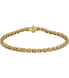 Brc1000 Bracelet 14K Yellow Set Natural Citrine Emerald 3.5 X 2.4 Mm None 7 In Polished Natural Citrine Line Bracelet