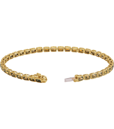 Brc1000 Bracelet 14K Yellow Set Natural Citrine Emerald 3.5 X 2.4 Mm None 7 In Polished Natural Citrine Line Bracelet