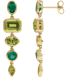 689319 Earring Set Natural Peridot Emerald 8 X 6 Mm 14K Yellow Lab-Grown Emerald Pair Friction Backs Included Polished Natural Multi-Gemstone Dangle Earrings