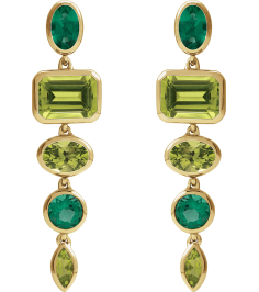 689319 Earring Set Natural Peridot Emerald 8 X 6 Mm 14K Yellow Lab-Grown Emerald Pair Friction Backs Included Polished Natural Multi-Gemstone Dangle Earrings