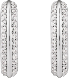 689323 Earring Set Natural Diamond Round 1.2 Mm 14K White Pair Friction Backs Included Polished 58 Ctw Natural Diamond Knige Edge Hoop Earrings