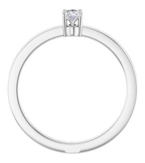 126935 Ring Set Sterling Silver Natural Diamond Oval 4 X 3 Mm Polished 16 Ct Natural Diamond Solitaire Ring