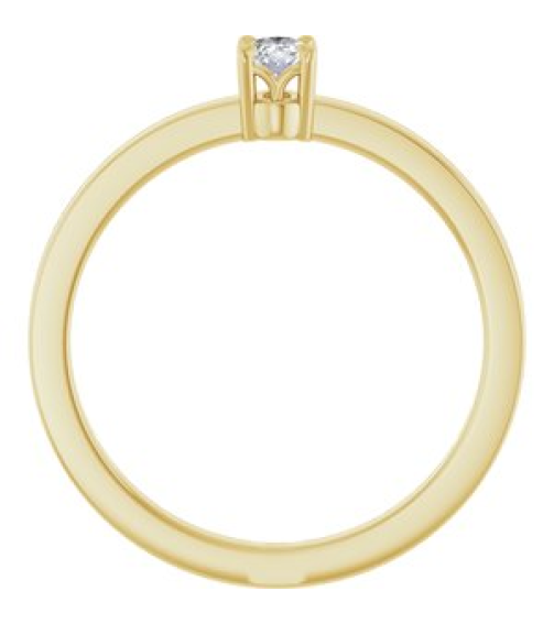 126935 Ring Set 14K Yellow Lab-Grown Diamond Oval 4 X 3 Mm Polished 16 Ct Lab-Grown Diamond Solitaire Ring