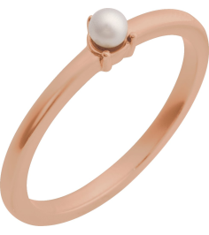 6716 Ring Set 14K Rose Cultured Seed Pearl Pearl 3 Mm Polished Cultured Pearl Solitaire Stackable Ring