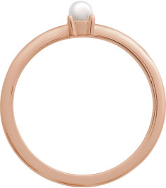 6716 Ring Set 14K Rose Cultured Seed Pearl Pearl 3 Mm Polished Cultured Pearl Solitaire Stackable Ring