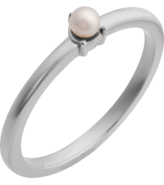 6716 Ring Set Sterling Silver Cultured Seed Pearl Pearl 3 Mm Polished Cultured Pearl Solitaire Stackable Ring