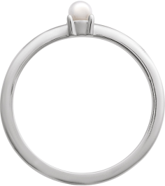 6716 Ring Set Sterling Silver Cultured Seed Pearl Pearl 3 Mm Polished Cultured Pearl Solitaire Stackable Ring
