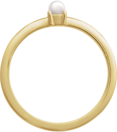 6716 Ring Set 14K Yellow Cultured Seed Pearl Pearl 3 Mm Polished Cultured Pearl Solitaire Stackable Ring
