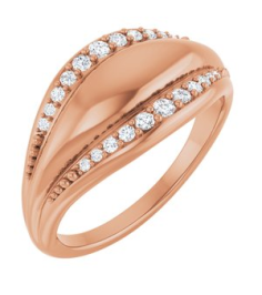 72445 Ring Set 14K Rose Natural Diamond Round Natural Diamond Polished 15 Ctw Natural Diamond Ring