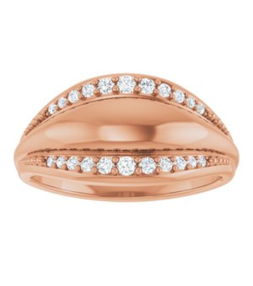 72445 Ring Set 14K Rose Natural Diamond Round Natural Diamond Polished 15 Ctw Natural Diamond Ring
