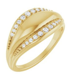 72445 Ring Set 14K Yellow Natural Diamond Round Natural Diamond Polished 15 Ctw Natural Diamond Ring