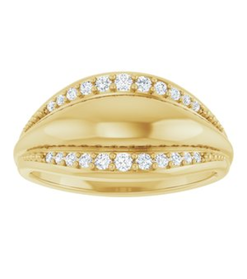 72445 Ring Set 14K Yellow Natural Diamond Round Natural Diamond Polished 15 Ctw Natural Diamond Ring