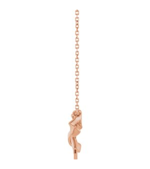 88780 Necklace 14K Rose 18.9 X 12.5 Mm 16 In Polished Freeform Bow Necklace