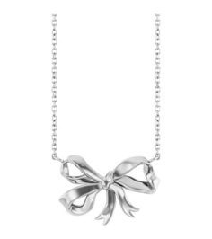 88780 Necklace Sterling Silver 18.9 X 12.5 Mm 16 In Polished Freeform Bow Necklace
