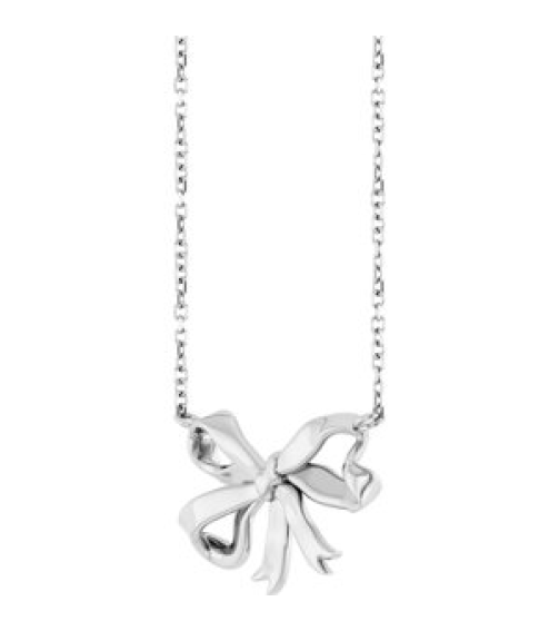 88780 Necklace Sterling Silver 18.9 X 12.5 Mm 16 In Polished Freeform Bow Necklace