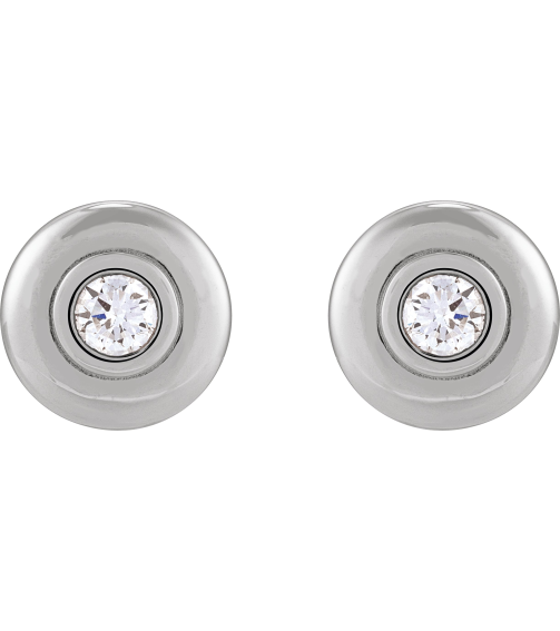 88850 Sterling Silver Set Round Natural Diamond Pair 3Mm 15 Ctw I1, G-H Friction Friction Backs Included Bezel Polished 15 Ctw Natural Diamond Bezel-Set Puffed Stud Earrings