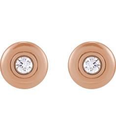 88850 14K Rose Set Round Lab-Grown Diamond Pair 3Mm 15 Ctw Si1-Si2, G-H Friction Friction Backs Included Bezel Polished 15 Ctw Lab-Grown Diamond Puffed Bezel-Set Stud Earrings
