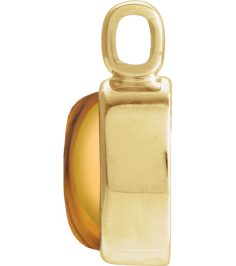 23487 Pendant Set 14K Yellow Oval Natural Citrine 8 X 6 Mm Polished Natural Citrine Cabochon Bezel Pendant