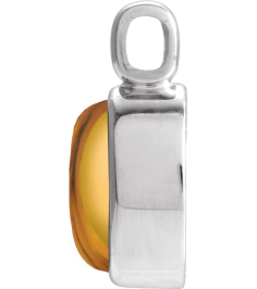 23487 Pendant Set 14K White Oval Natural Citrine 7 X 5 Mm Polished Natural Citrine Cabochon Bezel Pendant