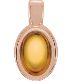 23487 Pendant Set 14K Rose Oval Natural Citrine 7 X 5 Mm Polished Natural Citrine Cabochon Bezel Pendant