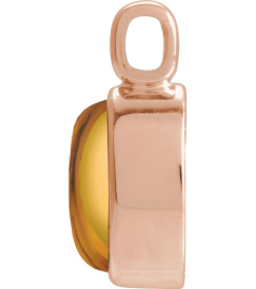 23487 Pendant Set 14K Rose Oval Natural Citrine 7 X 5 Mm Polished Natural Citrine Cabochon Bezel Pendant