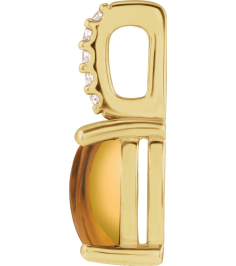 88500 Pendant Set 14K Yellow Oval Natural Citrine 7 X 5Mm 0.02 Ctw Natural Diamond I1, Gh Polished Natural Citrine And .02 Ctw Natural Diamond Cabochon Pendant