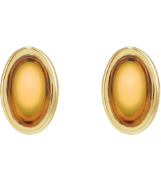 23489 14K Yellow Set Oval Natural Citrine Pair 5 X 3 Mm Friction Friction Backs Included Bezel Polished Natural Citrine Bezel Earrings