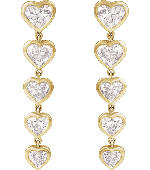 689328 Earring Set Lab-Grown Diamond Heart 4.5 X 5.3 Mm 14K Yellow Lab-Grown Diamond Pair Friction Backs Included Polished 2 34 Ctw Lab-Grown Diamond Dangle Earrings