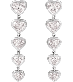 689328 Earring Set Lab-Grown Diamond Heart 4.5 X 5.3 Mm 14K White Lab-Grown Diamond Pair Friction Backs Included Polished 2 34 Ctw Lab-Grown Diamond Dangle Earrings