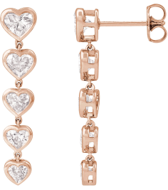 689328 Earring Set Lab-Grown Diamond Heart 4.5 X 5.3 Mm 14K Rose Lab-Grown Diamond Pair Friction Backs Included Polished 2 34 Ctw Lab-Grown Diamond Dangle Earrings