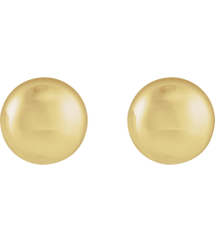 689329 Earring 14K Yellow 15 X 15 Mm Pair Friction Backs Included Polished Electroform Round Domed Earrings