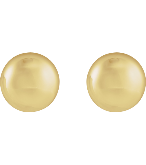 689329 Earring 14K Yellow 15 X 15 Mm Pair Friction Backs Included Polished Electroform Round Domed Earrings