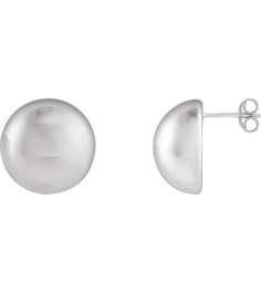 689329 Earring Sterling Silver 15 X 15 Mm Pair Friction Backs Included Polished Electroform Round Domed Earrings