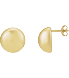 689329 Earring 14K Yellow 18 X 18 Mm Pair Friction Backs Included Polished Electroform Domed Drop Earrings