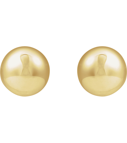 689329 Earring 14K Yellow 18 X 18 Mm Pair Friction Backs Included Polished Electroform Domed Drop Earrings