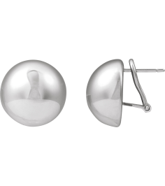 689329 Earring Sterling Silver 18 X 18 Mm Pair Clip-On Polished Electroform Domed Drop Earrings