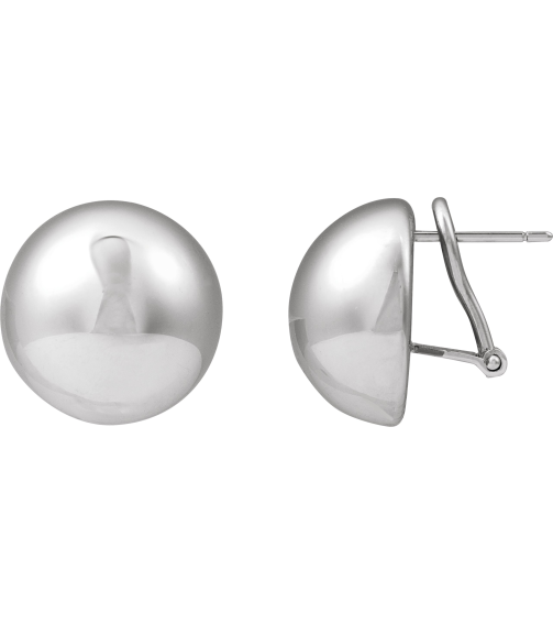 689329 Earring Sterling Silver 18 X 18 Mm Pair Clip-On Polished Electroform Domed Drop Earrings