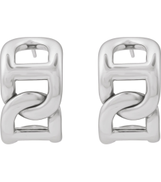 689332 Earring Sterling Silver 22 X 15.3 Mm Pair Friction Backs Included Polished Electroform Anchor Chain Hoop Earrings