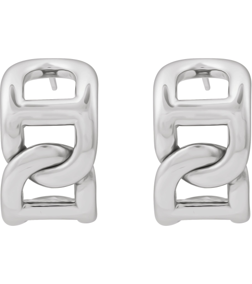 689332 Earring Sterling Silver 22 X 15.3 Mm Pair Friction Backs Included Polished Electroform Anchor Chain Hoop Earrings