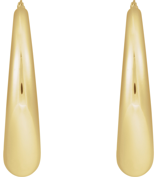 689333 Earring 14K Yellow 37.2 Mm 7.6 Mm Pair Catch Polished Electroform Puffed Hoop Earrings
