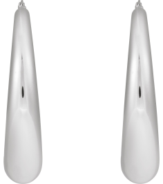 689333 Earring Sterling Silver 37.2 Mm 7.6 Mm Pair Catch Polished Electroform Puffed Hoop Earrings