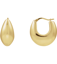 689334 Earring 14K Yellow 25.1 Mm 11.9 Mm Pair Catch Polished Electroform Tapered Hoop Earrings