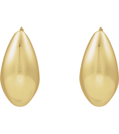 689334 Earring 14K Yellow 25.1 Mm 11.9 Mm Pair Catch Polished Electroform Tapered Hoop Earrings