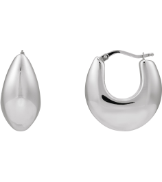689334 Earring Sterling Silver 25.1 Mm 11.9 Mm Pair Catch Polished Electroform Tapered Hoop Earrings
