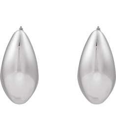 689334 Earring Sterling Silver 25.1 Mm 11.9 Mm Pair Catch Polished Electroform Tapered Hoop Earrings