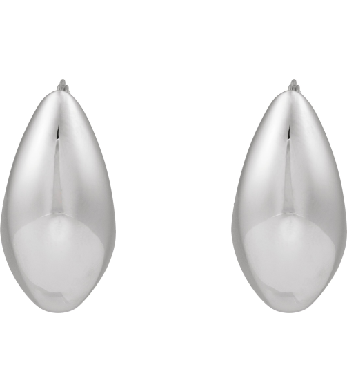 689334 Earring Sterling Silver 25.1 Mm 11.9 Mm Pair Catch Polished Electroform Tapered Hoop Earrings