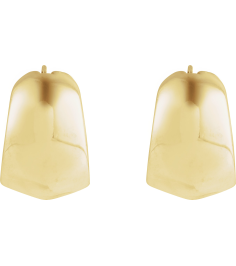 689335 Earring 14K Yellow 22.2 Mm 14.6 Mm Pair Catch Polished Electroform Tapered Hoop Earrings