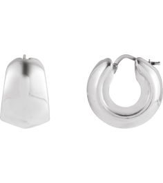689335 Earring Sterling Silver 22.2 Mm 14.6 Mm Pair Catch Polished Electroform Tapered Hoop Earrings