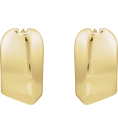 689336 Earring 14K Yellow 19 Mm 10.7 Mm Pair Catch Polished Electroform Puffed Hoop Earrings